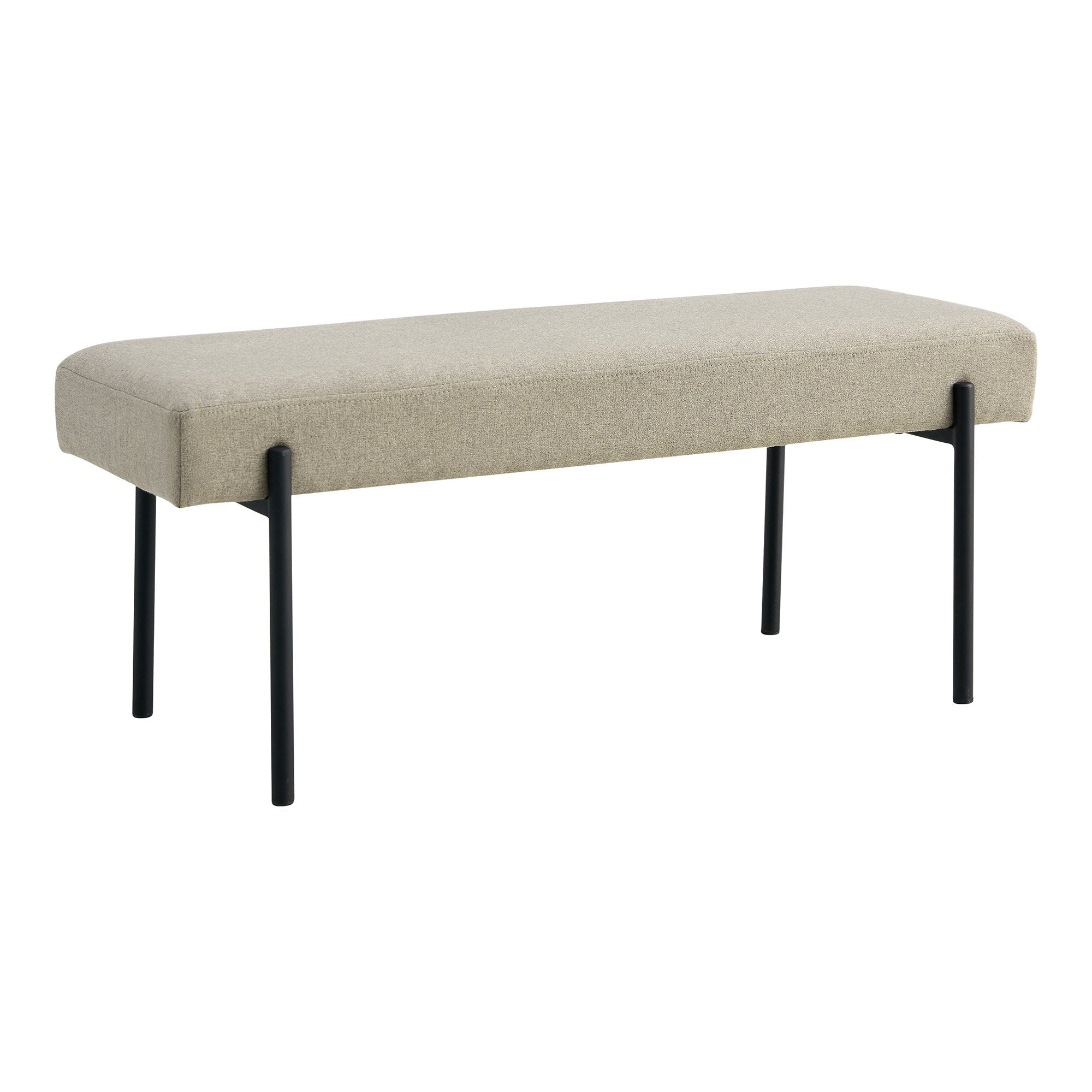 House Nordic Swindon - Bankje - Zand - Zwart frame - 100x36x42,5 cm - House Nordic - Bank- Workliving