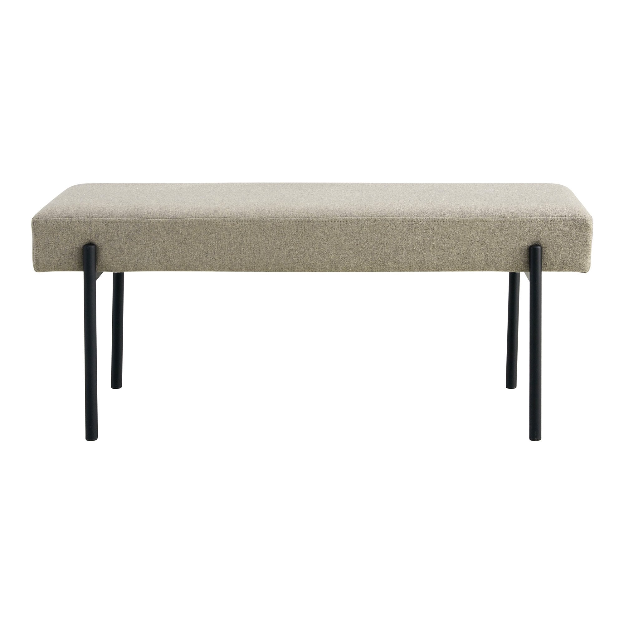 House Nordic Swindon - Bankje - Zand - Zwart frame - 100x36x42,5 cm - House Nordic - Bank- Workliving