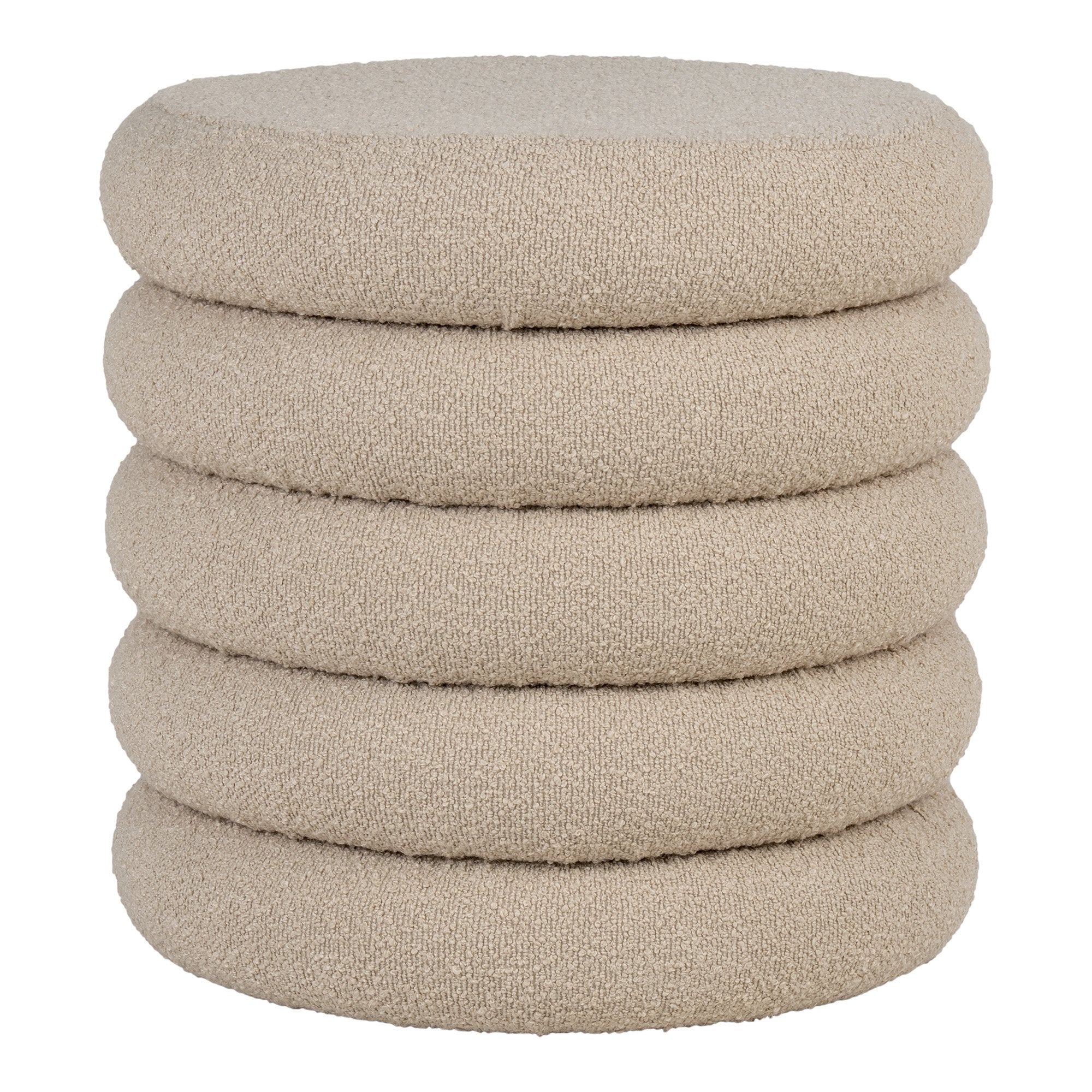 Brooklyn Pouf - Pouf with storage, bouclé, beige, Ø44x44 cm - House Nordic - Pouf- Workliving