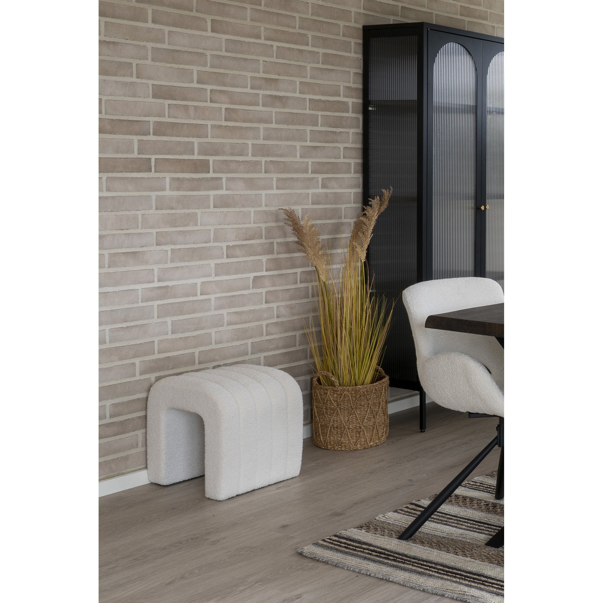 Colma Pouf - Pouf, bouclé, white, 41x36,5 cm, HN1234 - House Nordic - Pouf- Workliving