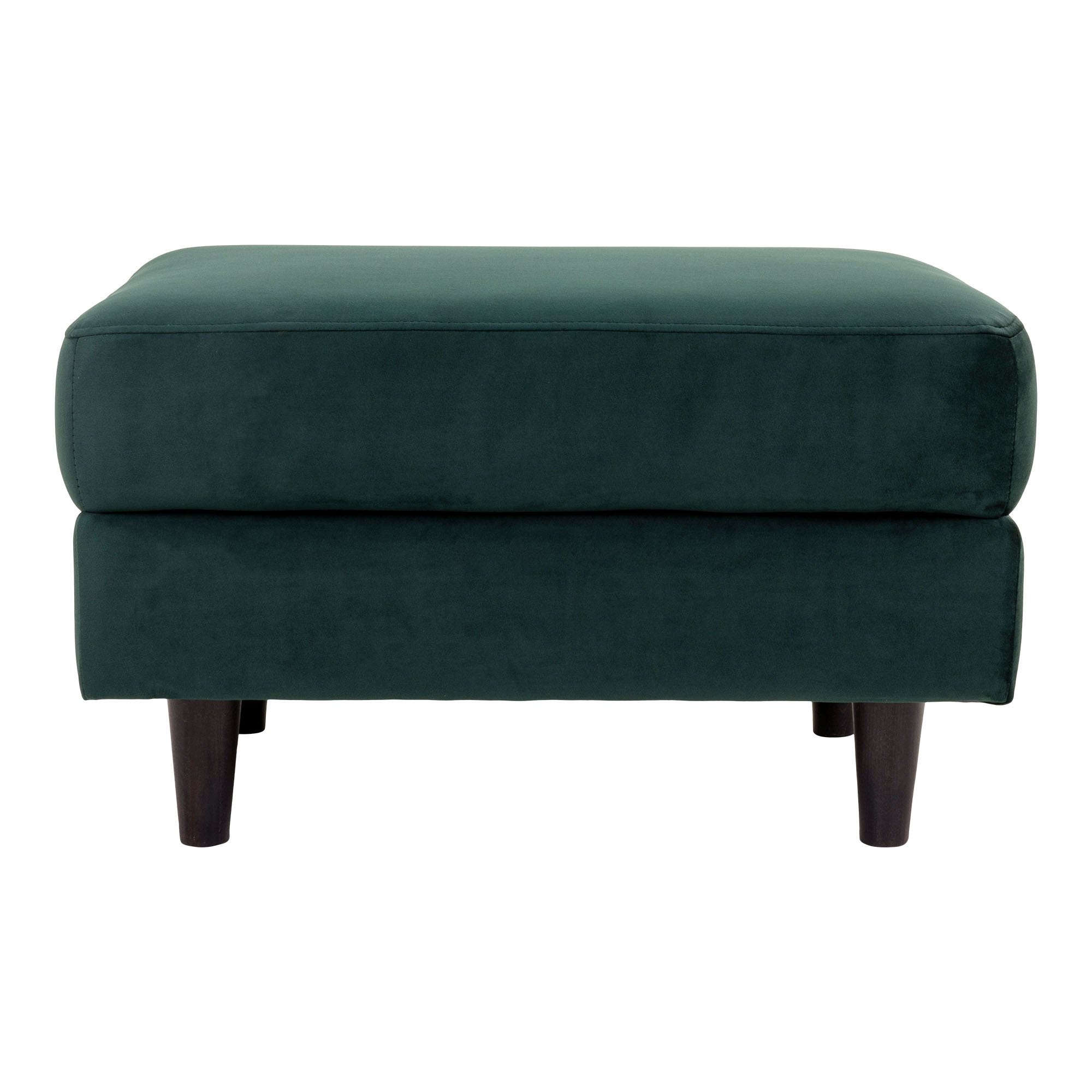 Bologna Pouf - Pouf in velvet, dark green with black wood legs, HN1006 - House Nordic - Pouf- Workliving