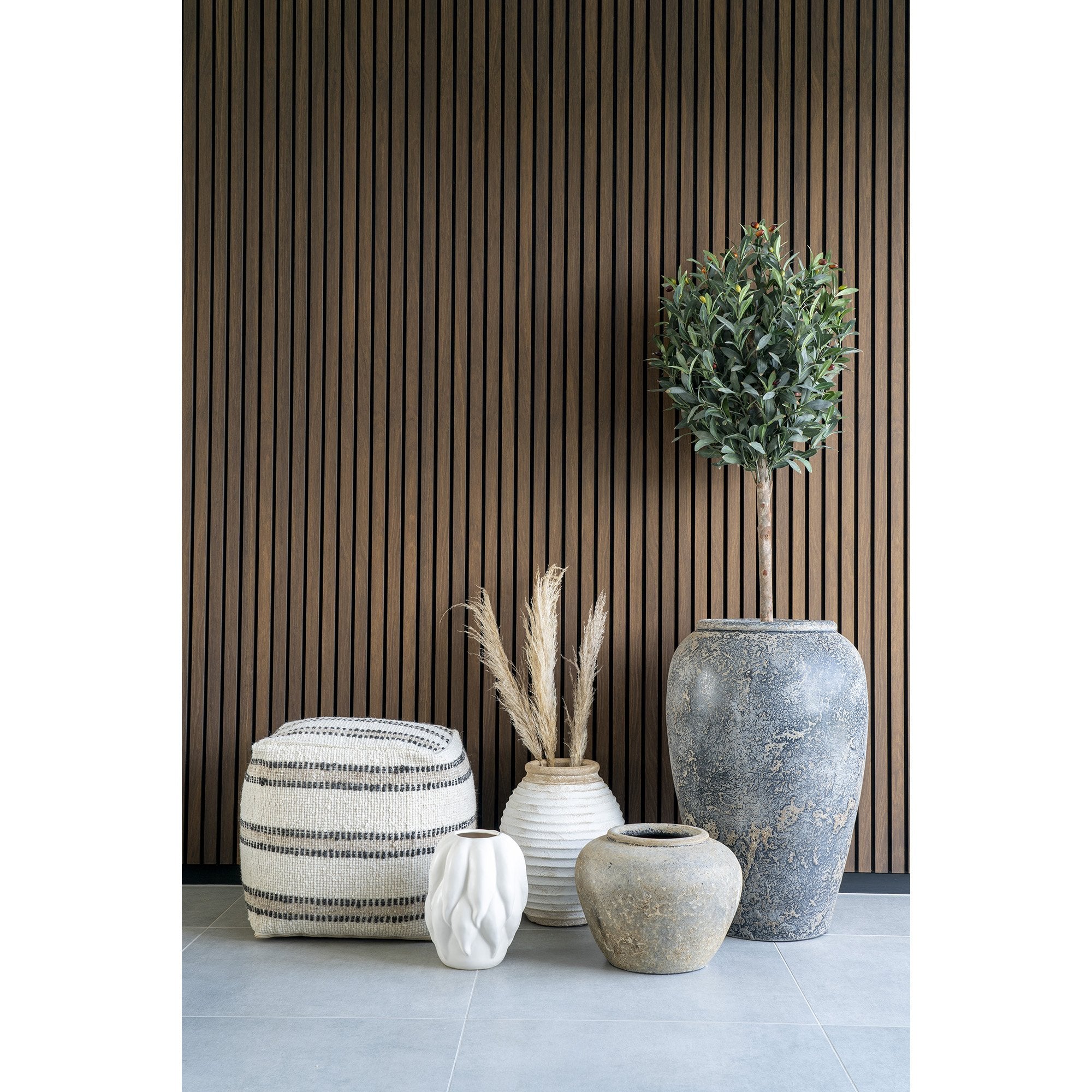 Bally Pouf - Pouf, hand woven,  ivory/charcoal, 40x40x40 cm - House Nordic - Pouf- Workliving