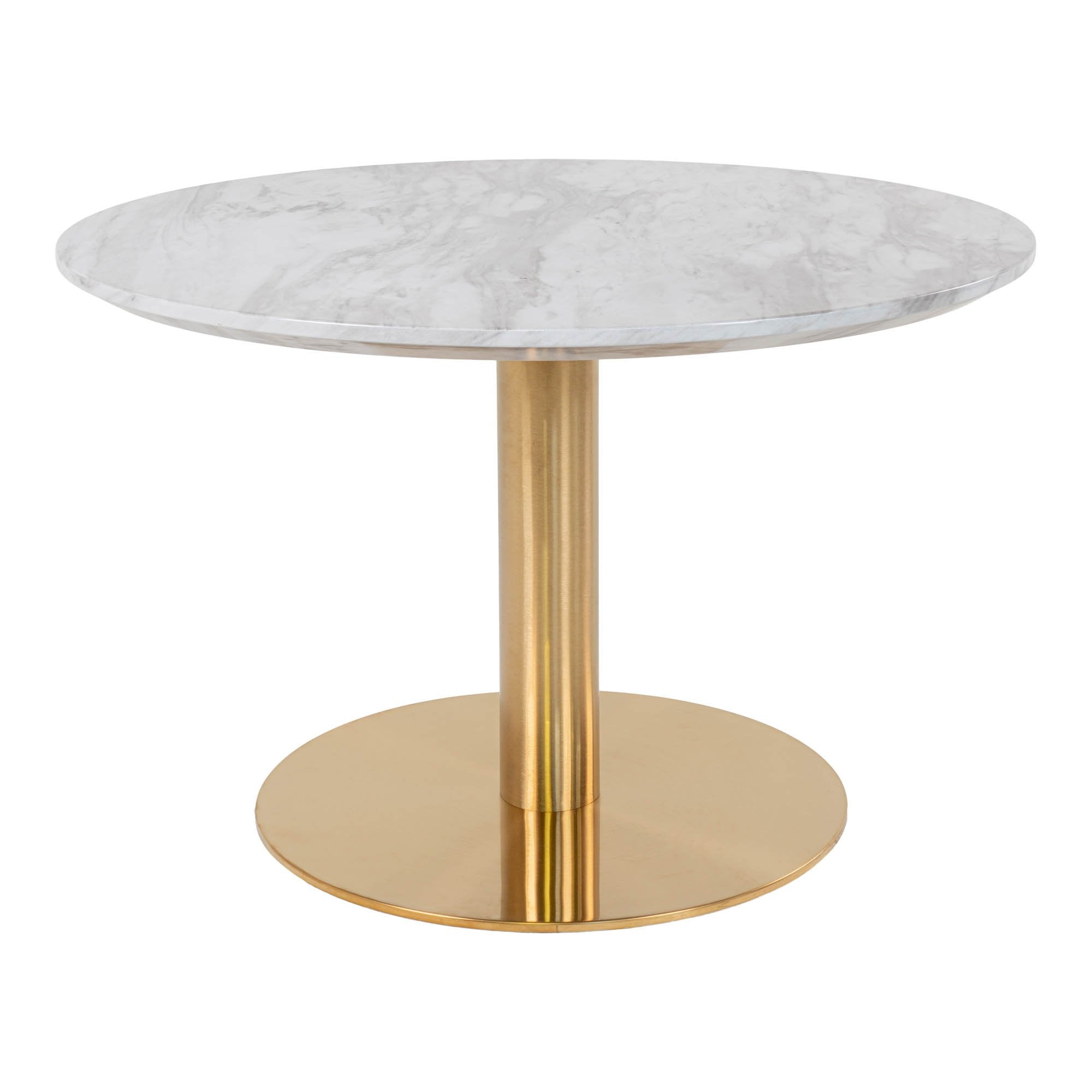 Bolzano Coffee Table - Coffee table, top in marble look and brass base Ø70x45cm - House Nordic - Coffee Table- Workliving