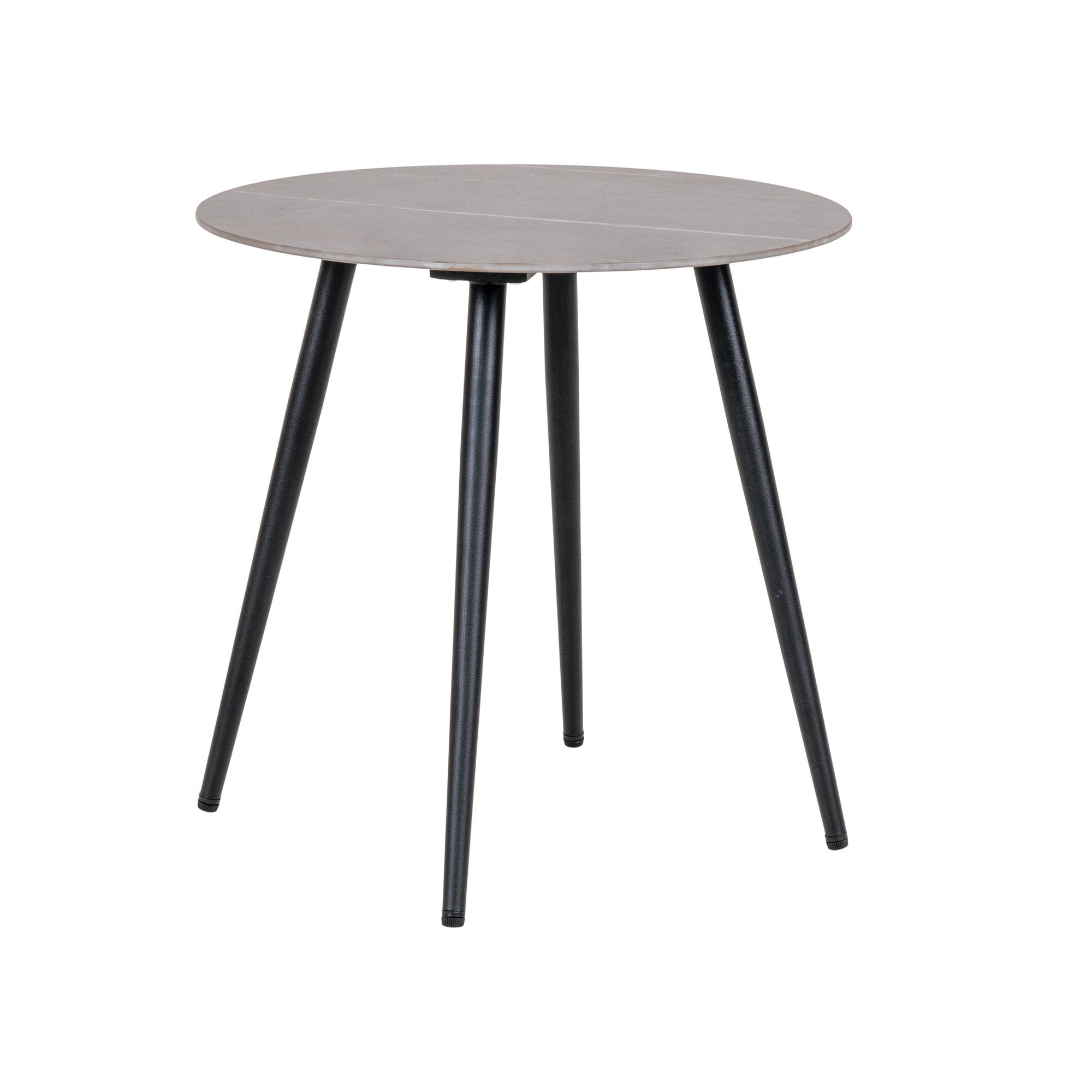 Lazio Side Table - Side table with ceramic table top, grey with black legs, Ø45 cm - House Nordic - Garden Table- Workliving