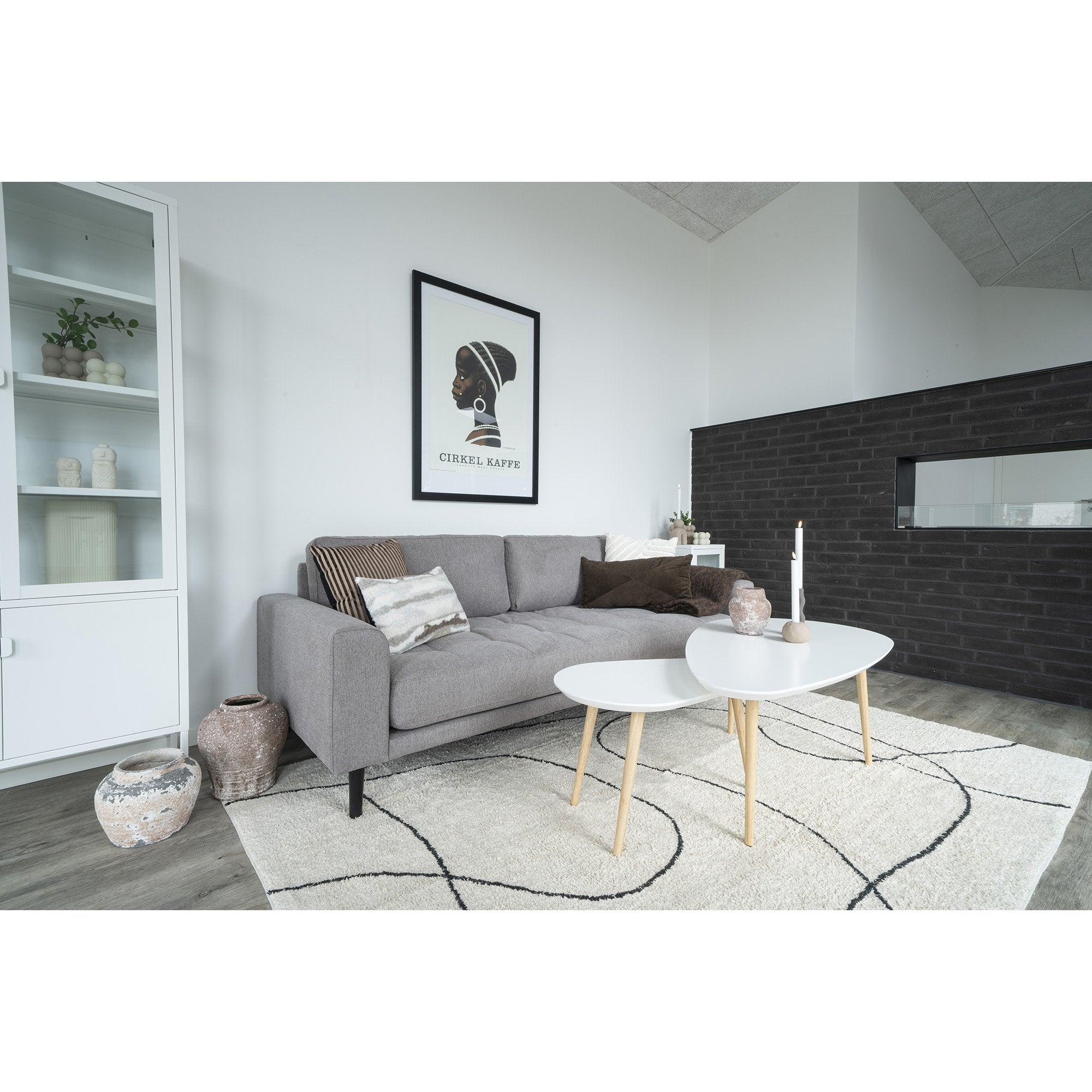 Vado Coffee Table - Coffee Table, white whith natural legs 40x70x40 cm - House Nordic - Coffee Table- Workliving
