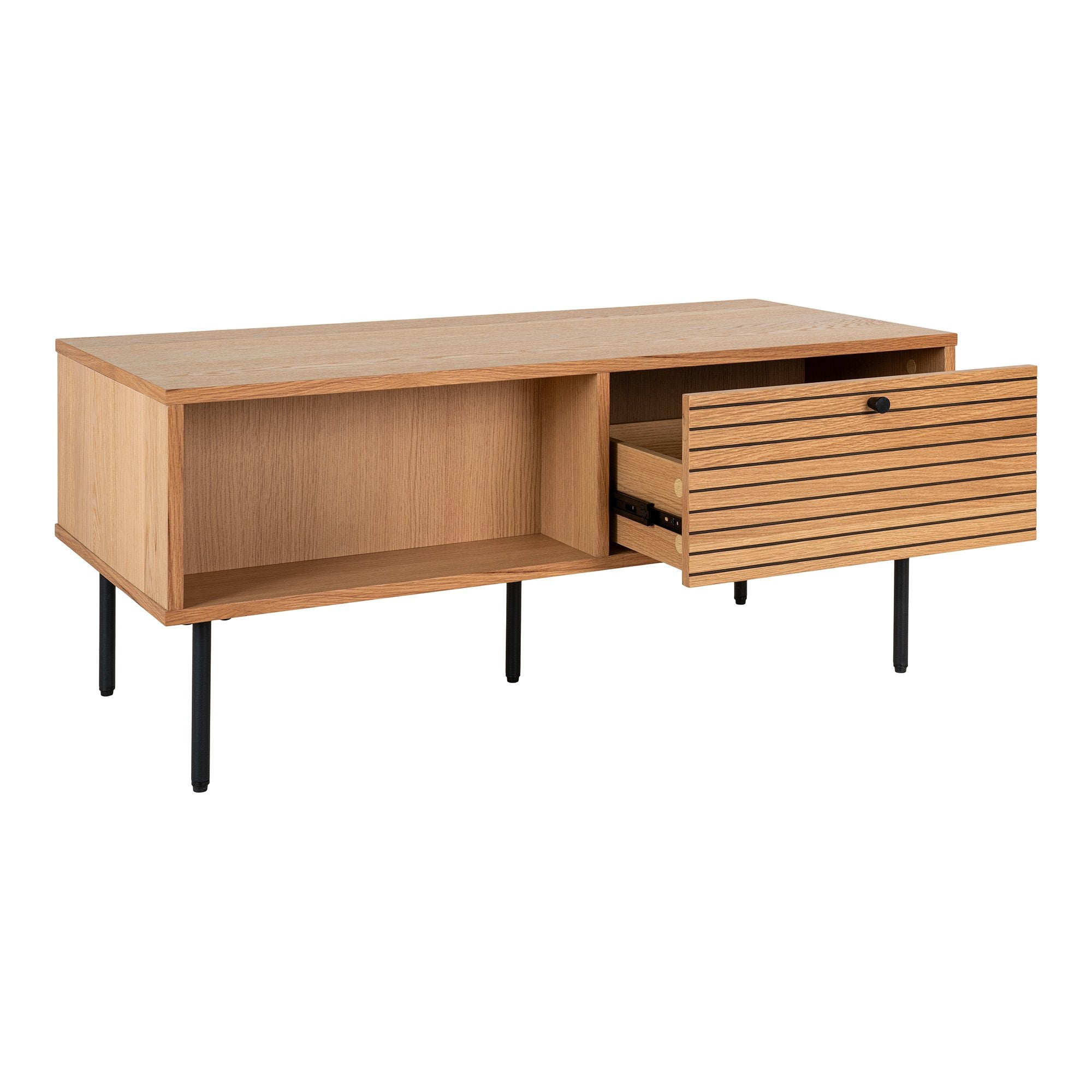 House Nordic Kyoto - Salontafel - Eiken - 2 Lades  50x100x45 cm - House Nordic - Salontafels- Workliving