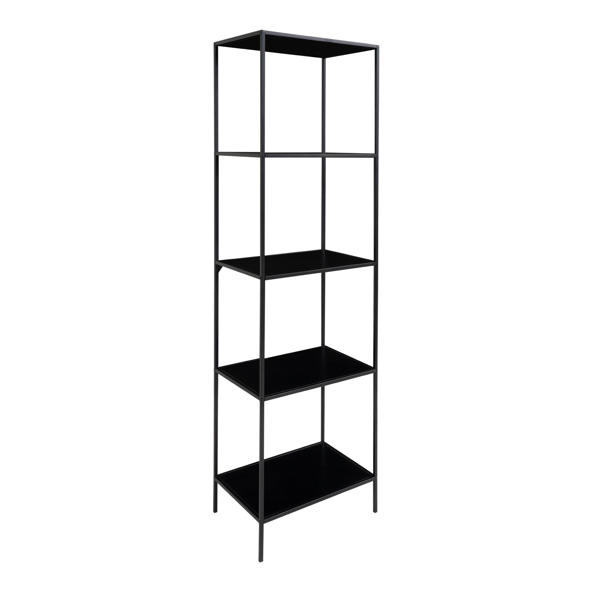 Vita shelf - Shelf, 5 shelves, black with black frame 51x36x170 cm - House Nordic - Shelf- Workliving