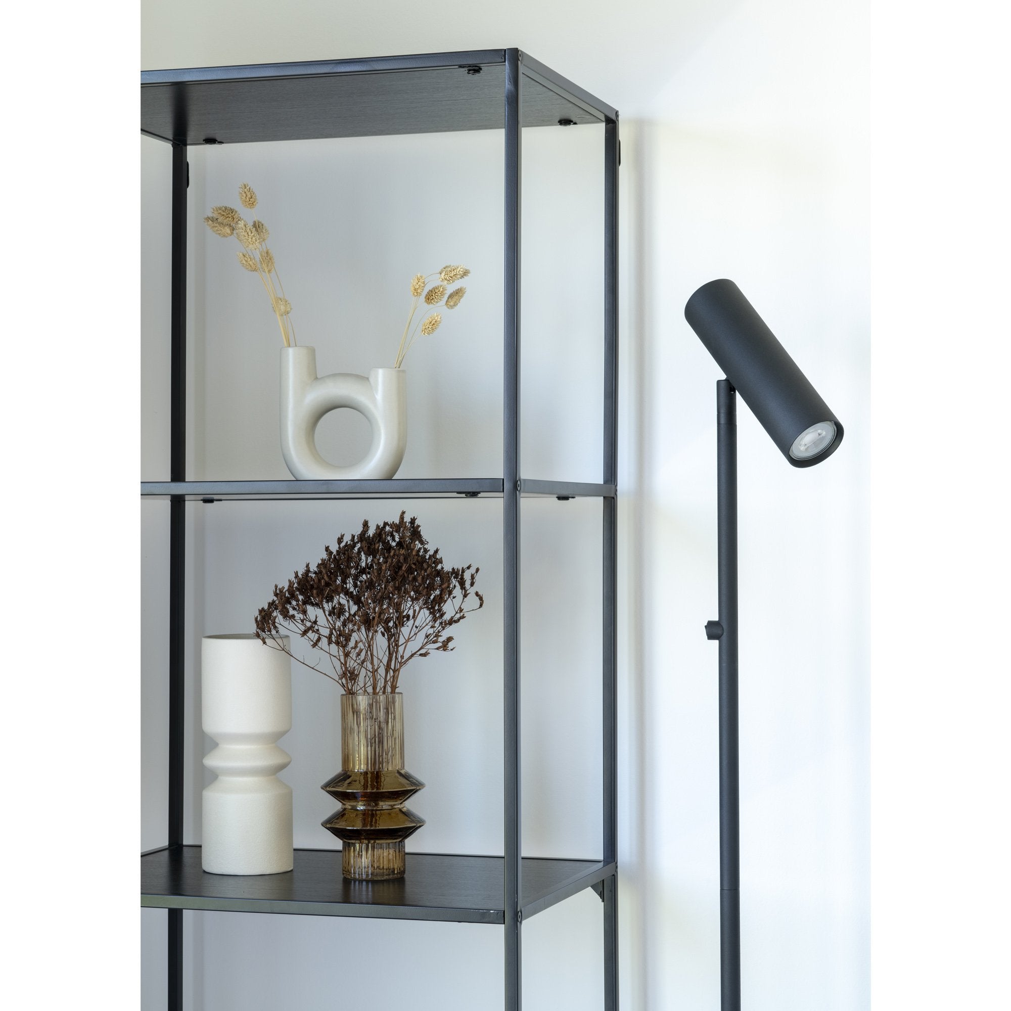 House Nordic Vita - Vakkenkast - 5 Planken - Zwart - 51x36x170 cm