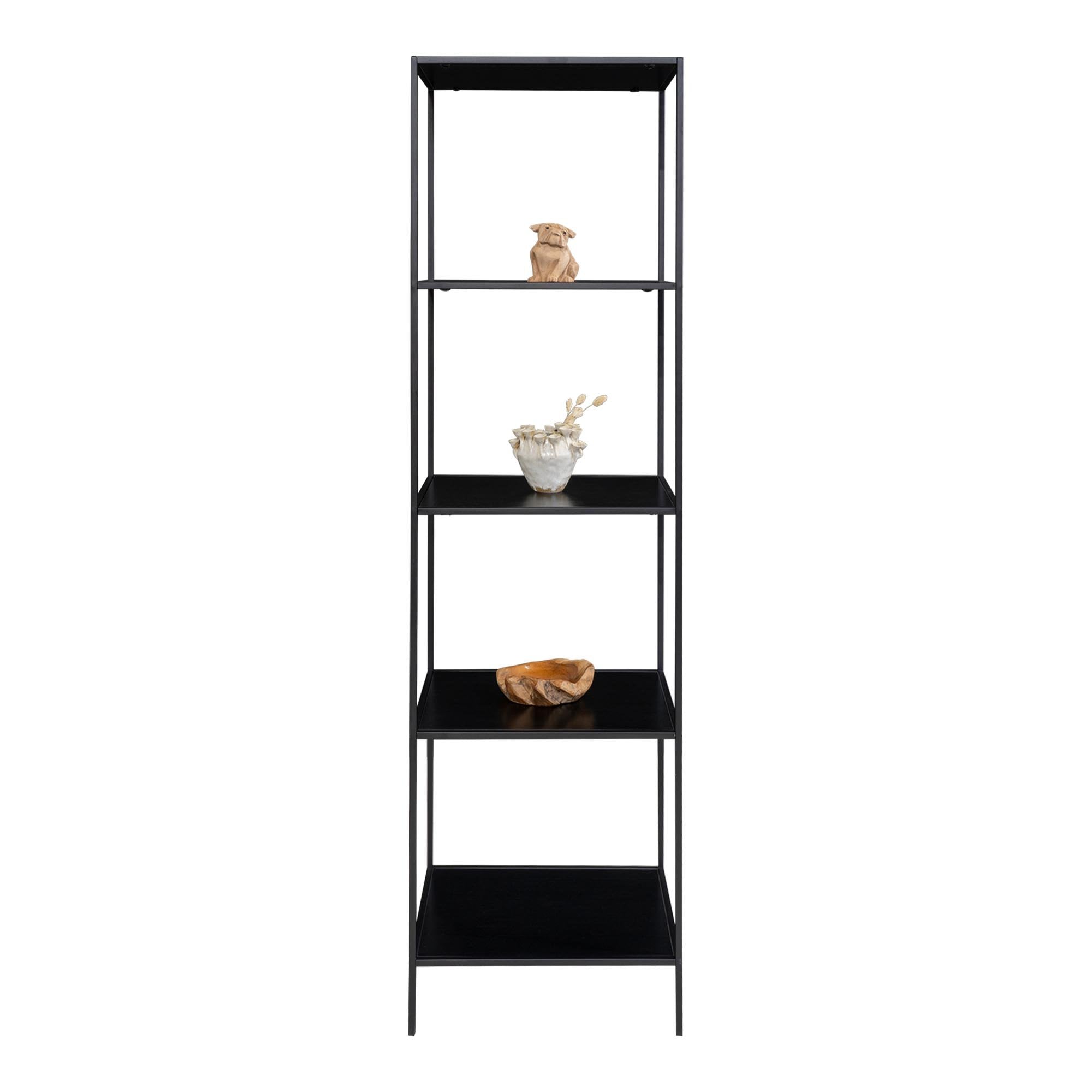 Vita shelf - Shelf, 5 shelves, black with black frame 51x36x170 cm - House Nordic - Shelf- Workliving