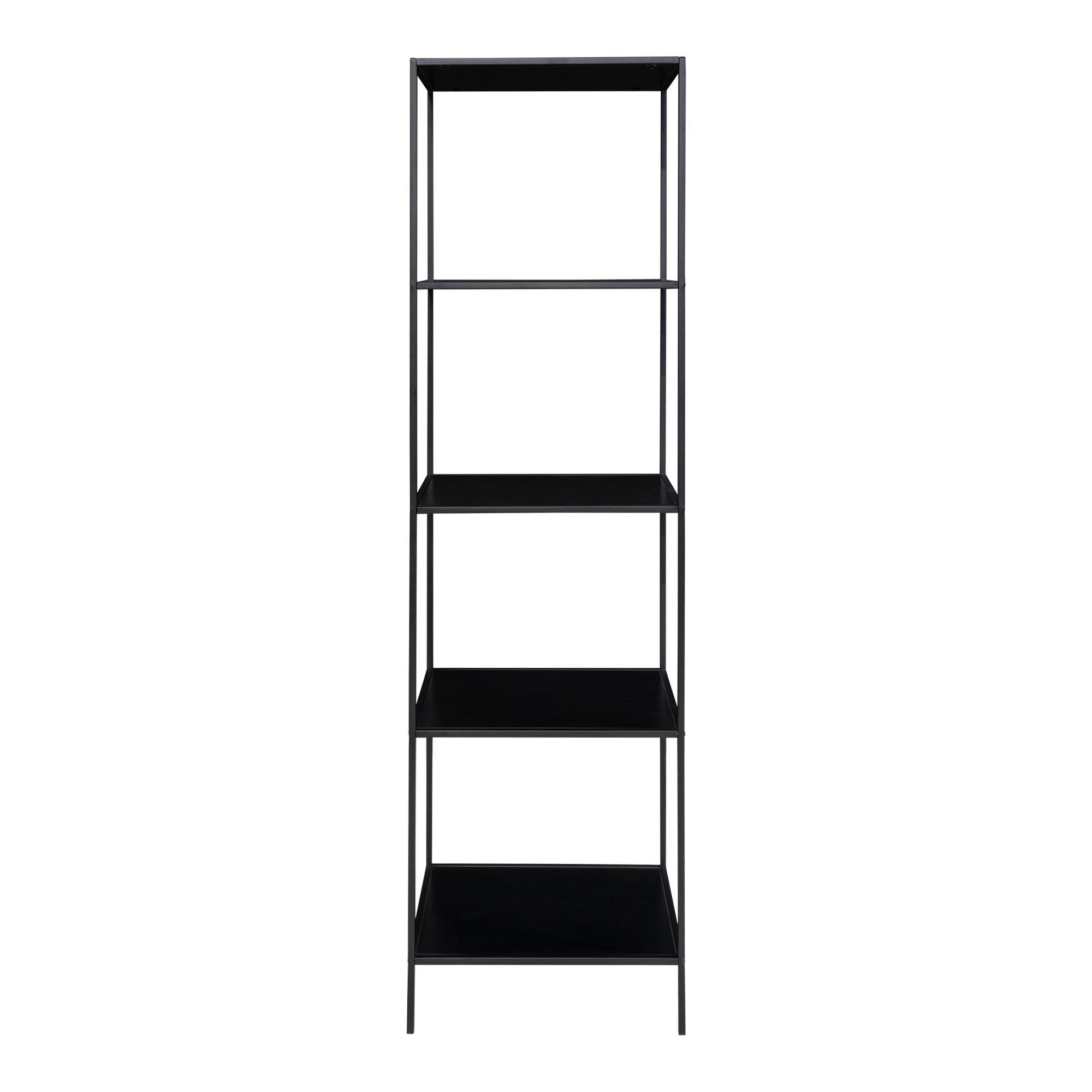 Vita shelf - Shelf, 5 shelves, black with black frame 51x36x170 cm - House Nordic - Shelf- Workliving