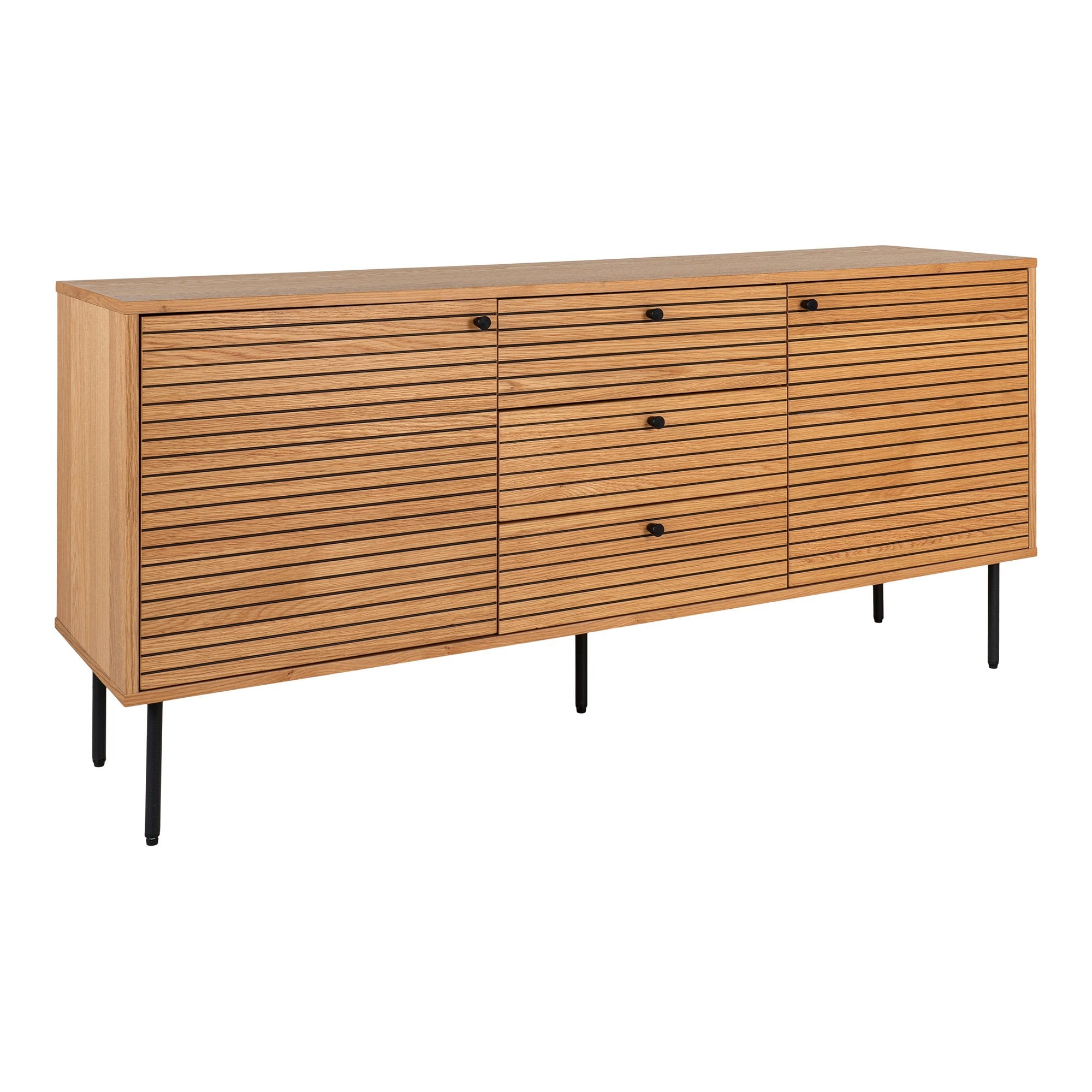 House Nordic Kyoto - Dressoir - Eiken - 3 Lades - 2 Deuren - 150x40x74 cm - House Nordic - Dressoirs- Workliving