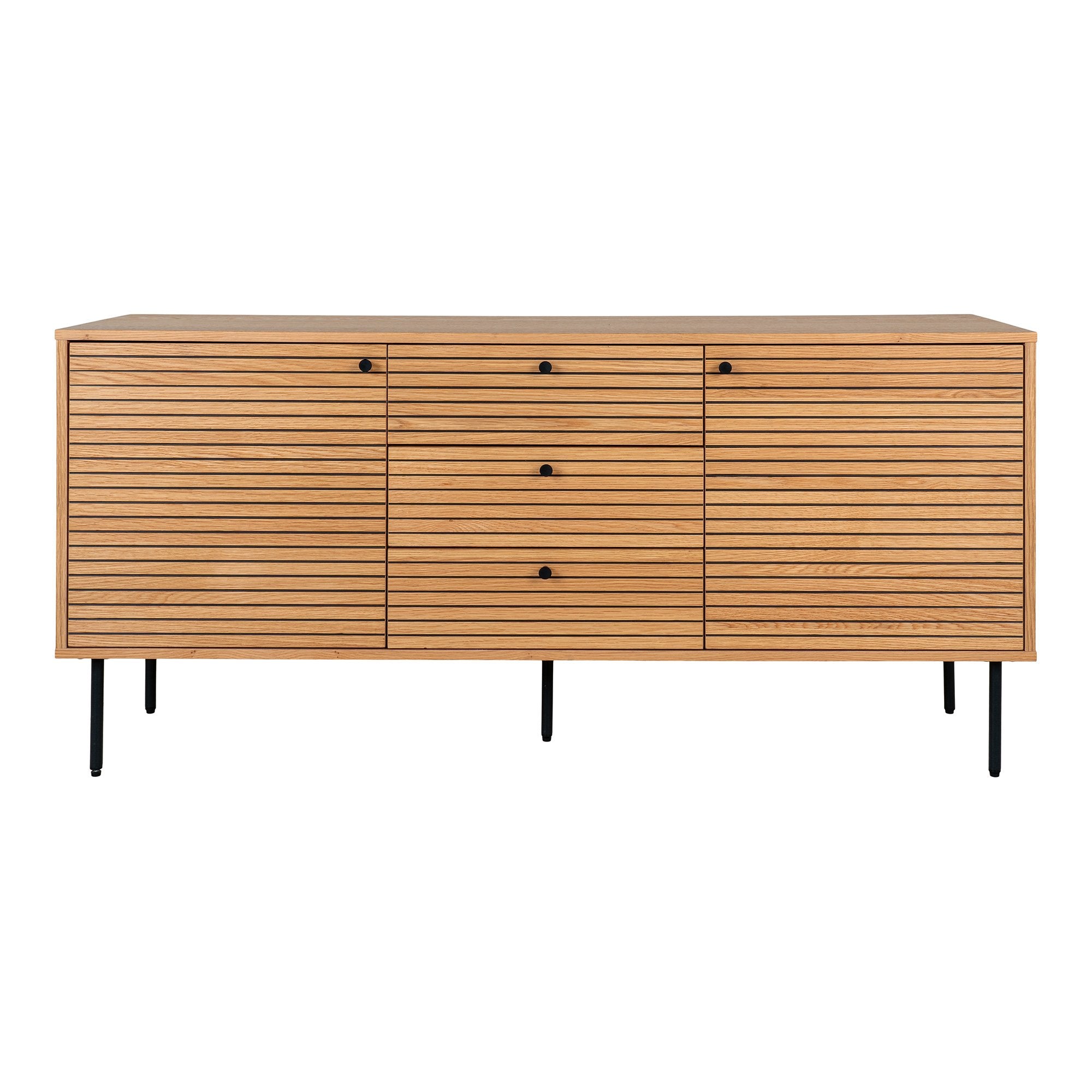 House Nordic Kyoto - Dressoir - Eiken - 3 Lades - 2 Deuren - 150x40x74 cm - House Nordic - Dressoirs- Workliving