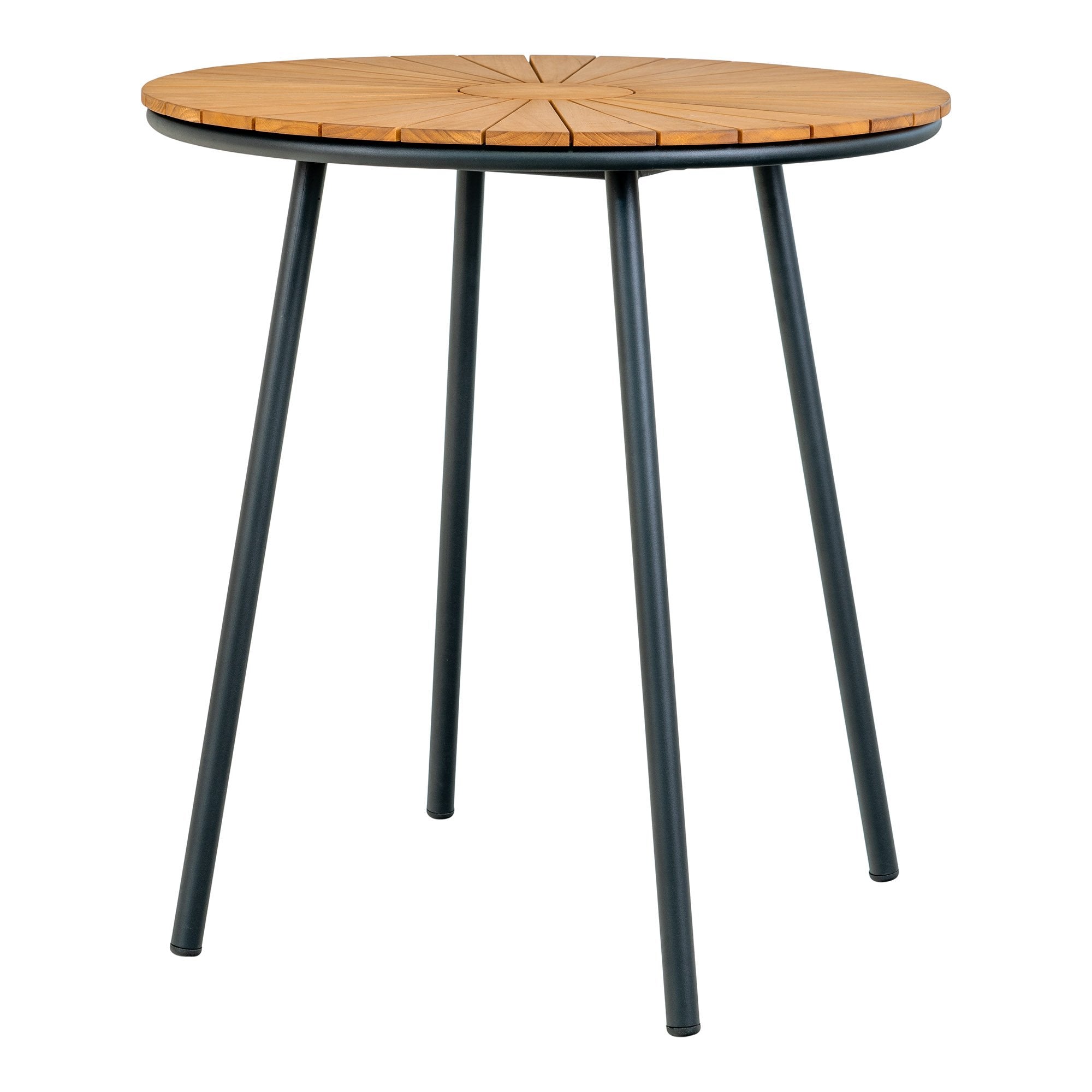 Cleveland Side Table - Side Table, teak table top, natural, black legs, ø70x74 cm - House Nordic - Dining Table- Workliving