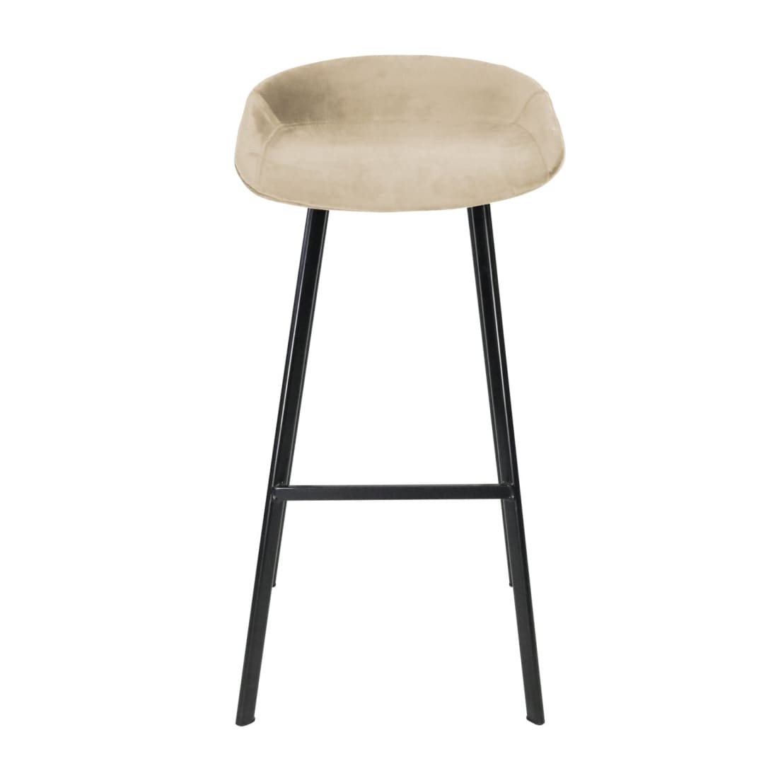 Barkruk Finn Hoog - Velvet champagne - Velvet barkrukken