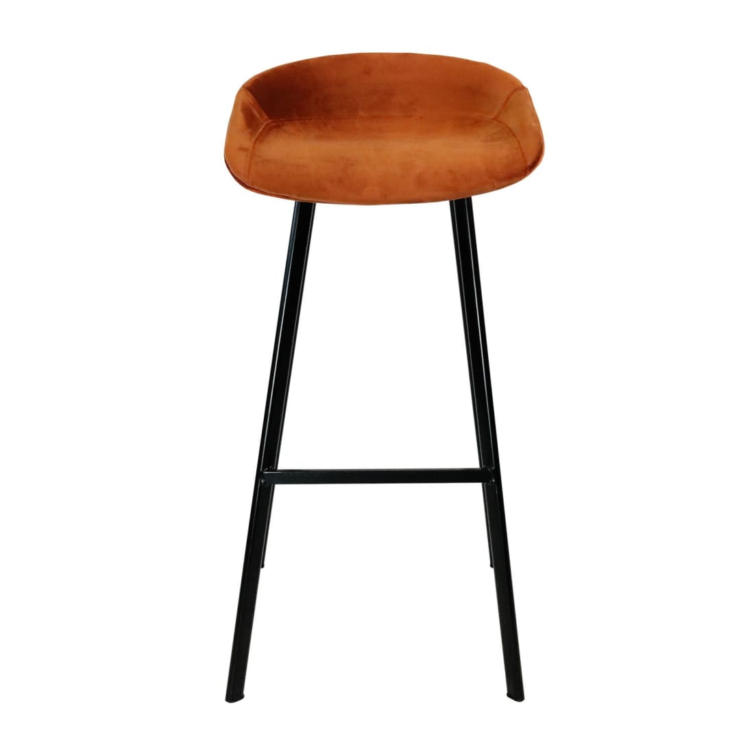 Barkruk Finn Hoog - Velvet oranje - Velvet barkrukken
