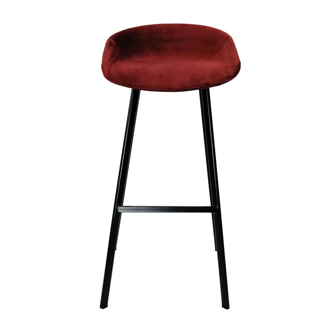 Barkruk Finn Hoog - Velvet rood - Velvet barkrukken