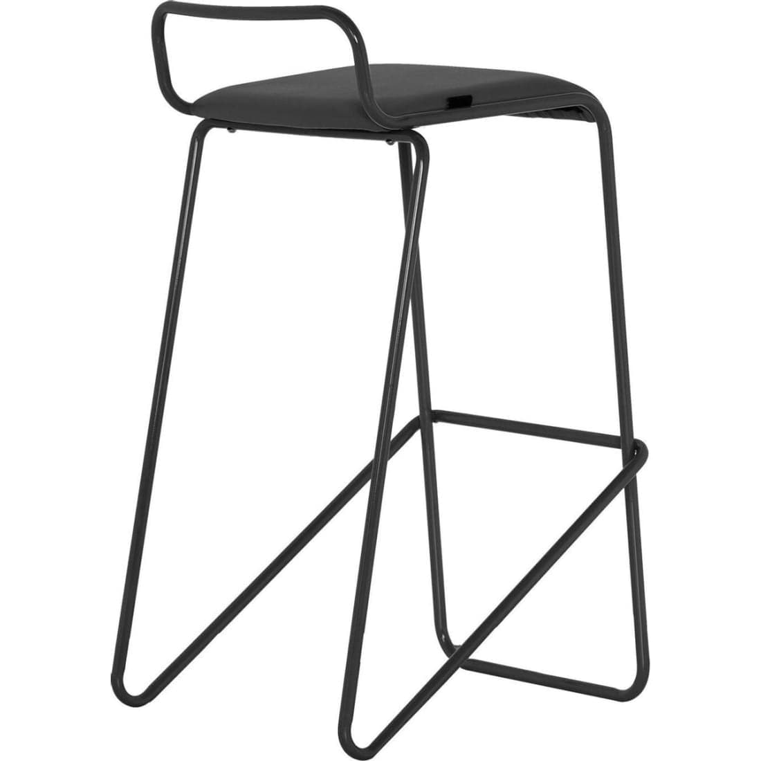 Barkruk serie 126 Sledeframe Zwart- Antraciet - Barkrukken