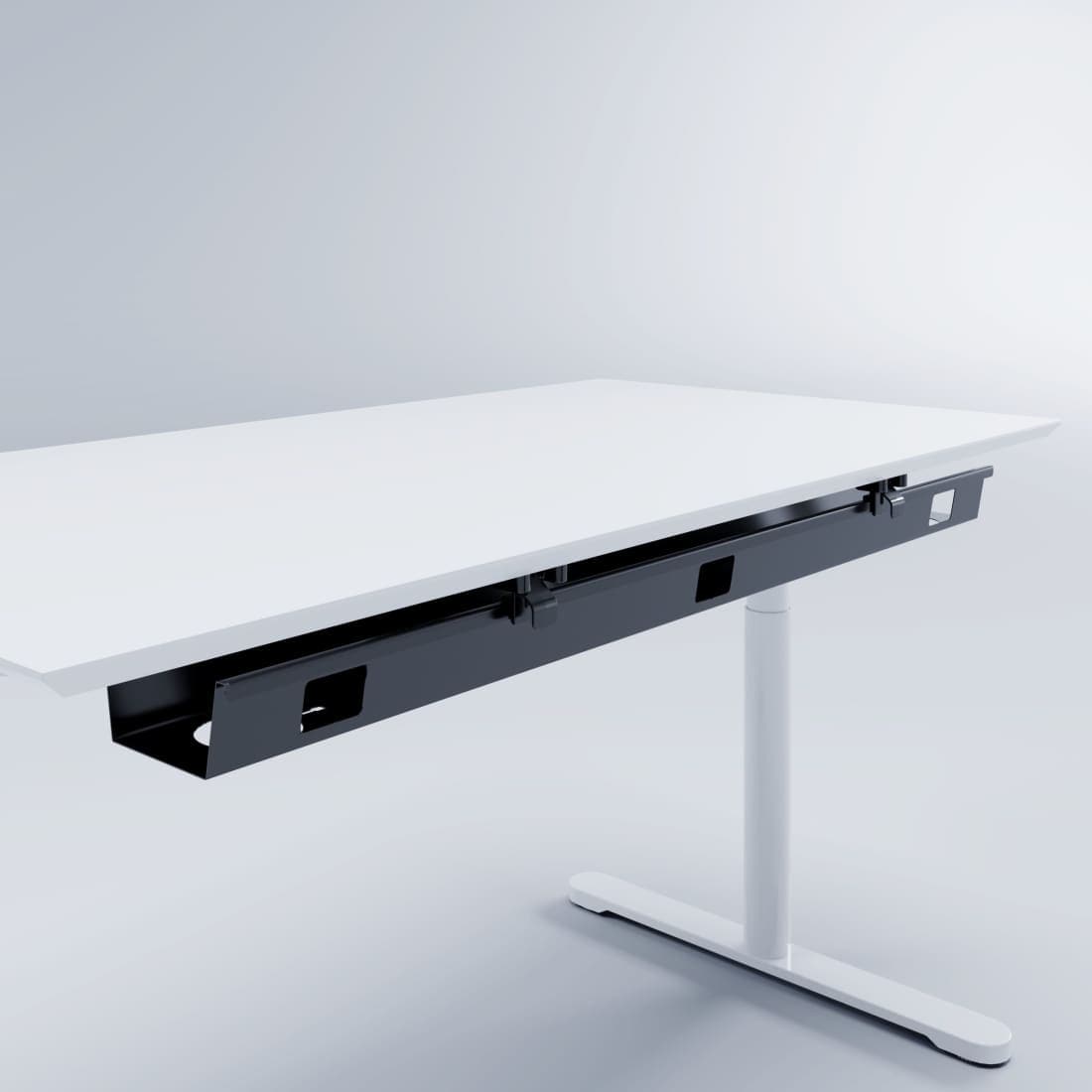 Bureau Kabelgoot Click 120 cm Zilver - Kabelgoten