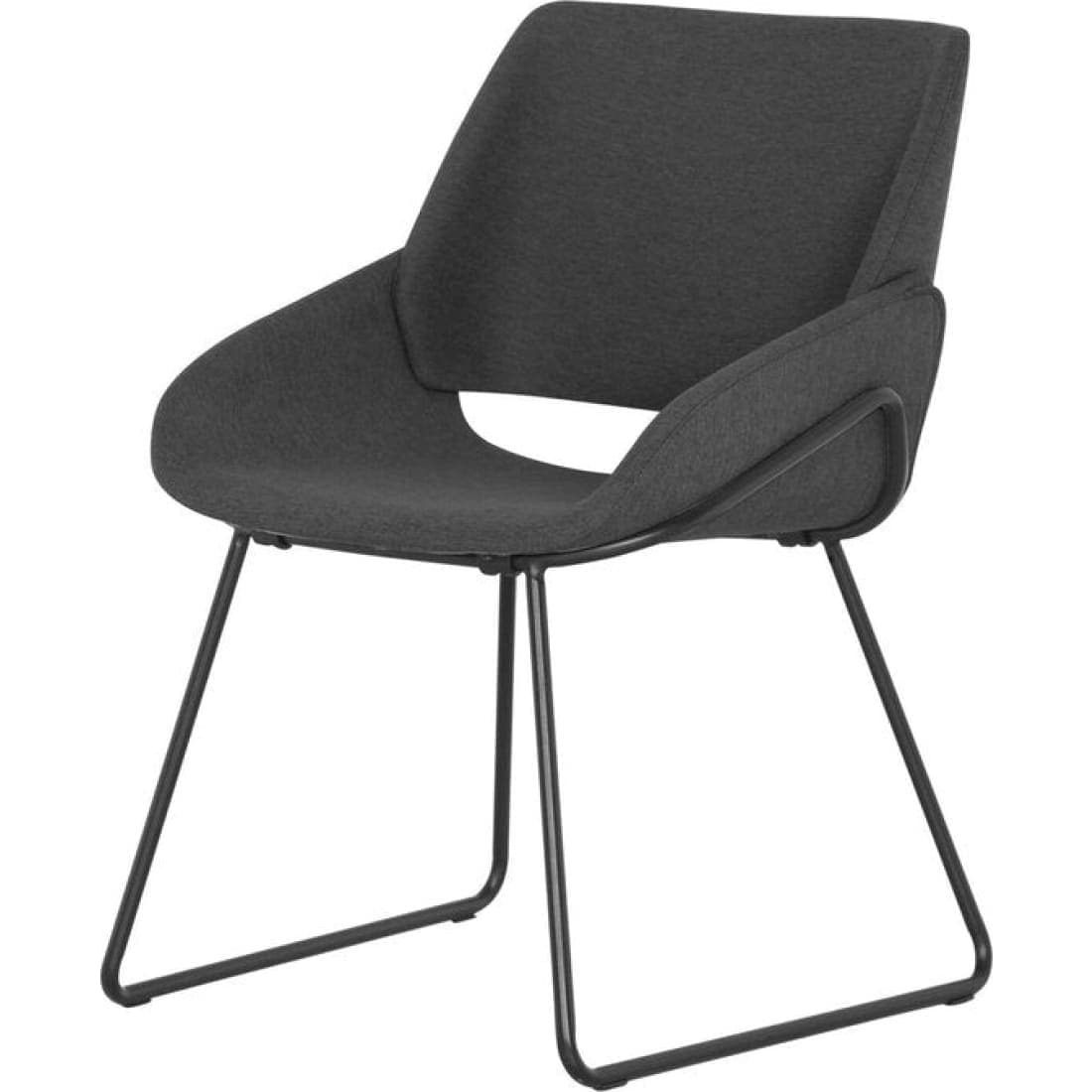 Conferentiestoel Serie 128 - sledestoel - frame zwart - stof