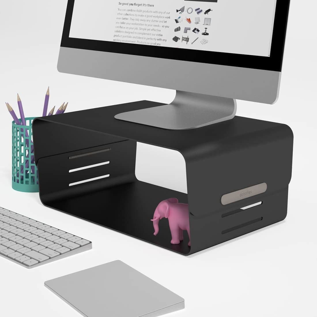 Dataflex Addit Bento monitorverhoger - Zwart - zwart - 