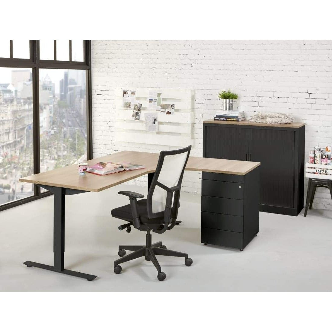 Hoekbureau Rechts Verstelbaar Brooklyn T-poot 180x80 - Licht