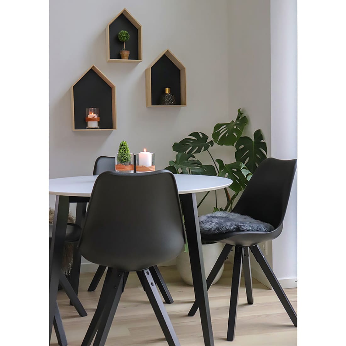 House Nordic Bergen eetkamerstoel eiken - Zwart -