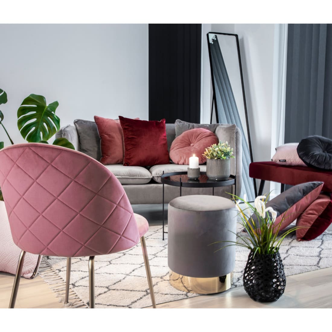 House Nordic | Eetkamerstoel Roze Genève (Set van 2) -