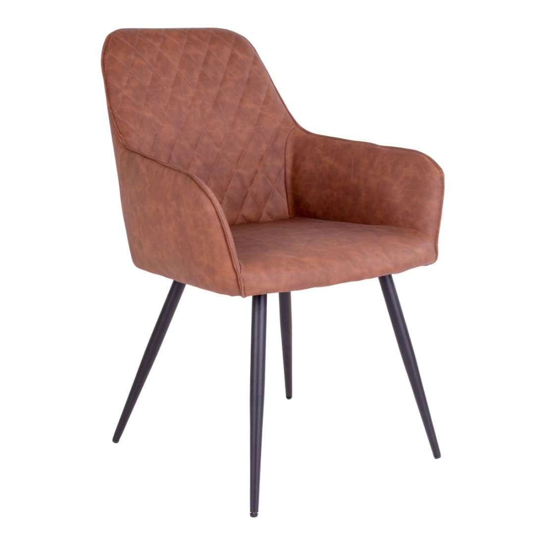 House Nordic Harbo eetkamerstoel PU bruin (Set van 2) -