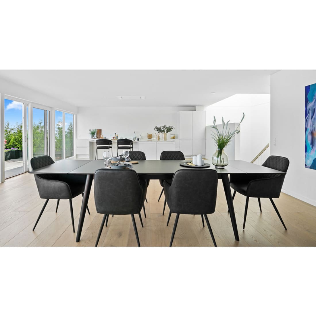 House Nordic Harbo eetkamerstoel PU Donker grijs (Set van 2)