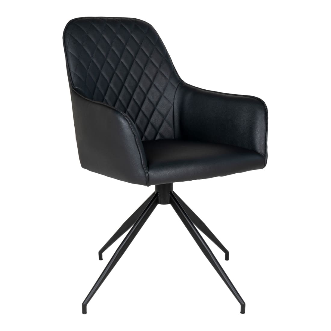 House Nordic Harbo Eetkamerstoel Velvet PU Zwart (Set van 2)