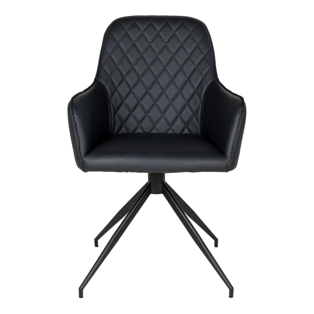 House Nordic Harbo Eetkamerstoel Velvet PU Zwart (Set van 2)
