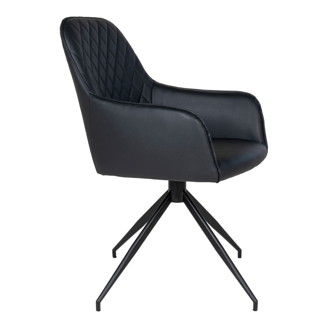 House Nordic Harbo Eetkamerstoel Velvet PU Zwart (Set van 2)