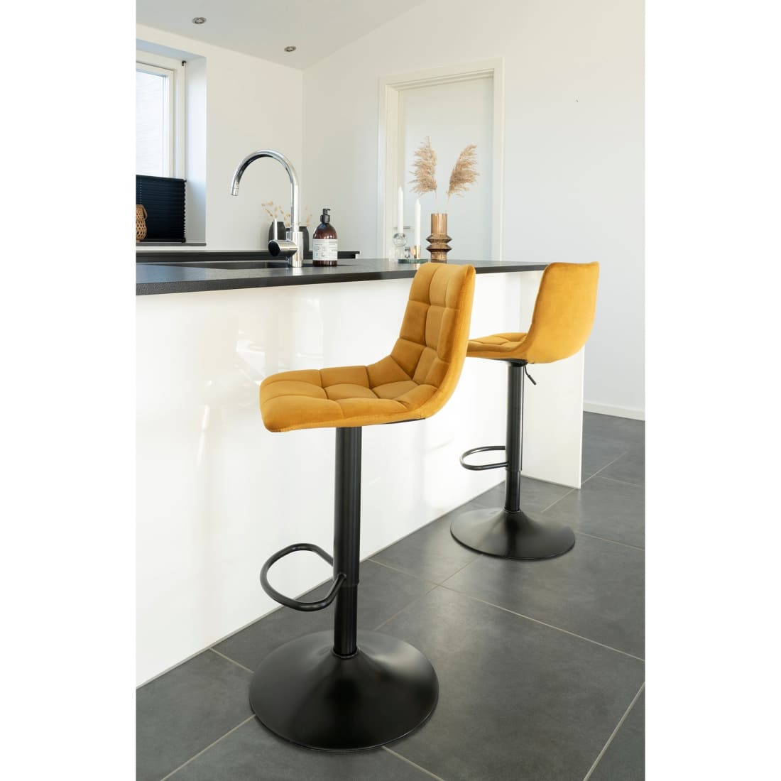 House Nordic Middelfart Barkruk Geel (Set van 2) -