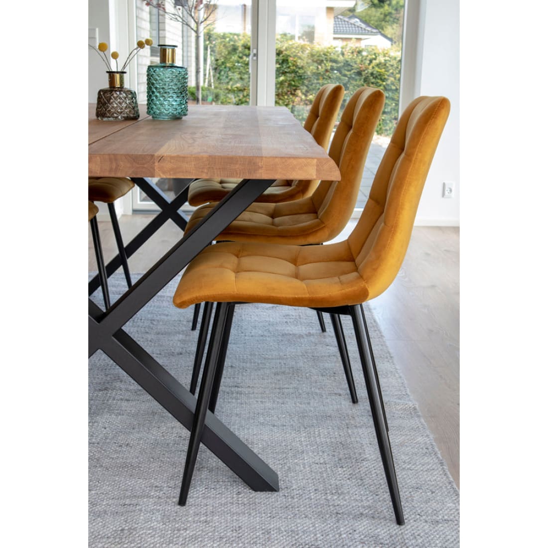 House Nordic Middelfart Eetkamerstoel Geel - Set van 2 stuks