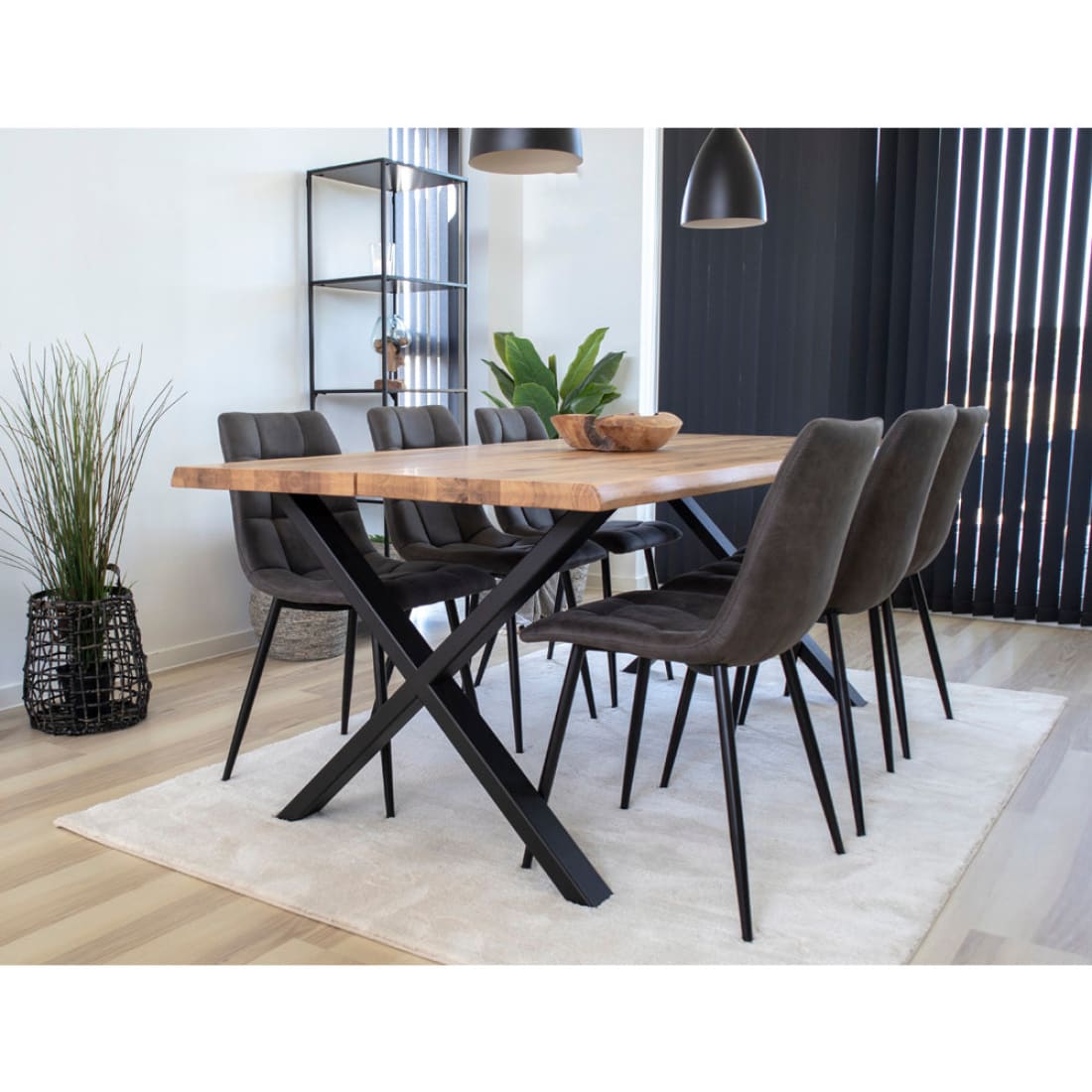 House Nordic Middelfart Eetkamerstoel Grijs - Set van 2