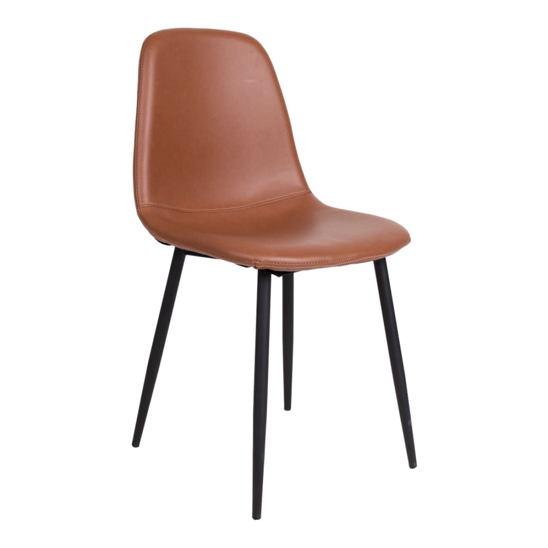 House Nordic Stockholm eetkamerstoel bruin leder - zwart