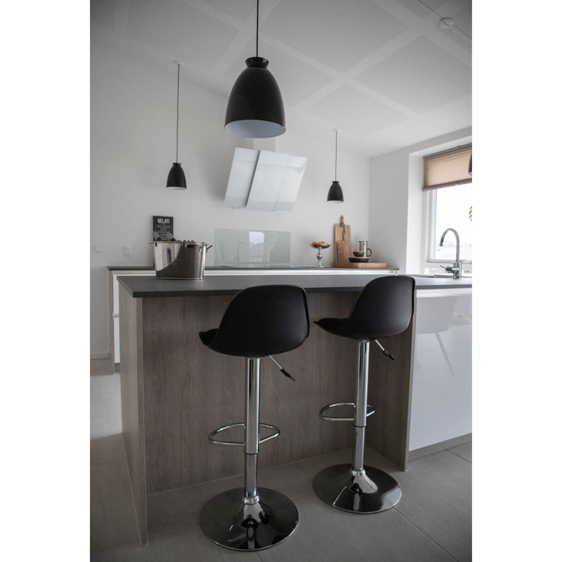 House Nordic Trondheim barkruk zwart (Set van 2) -