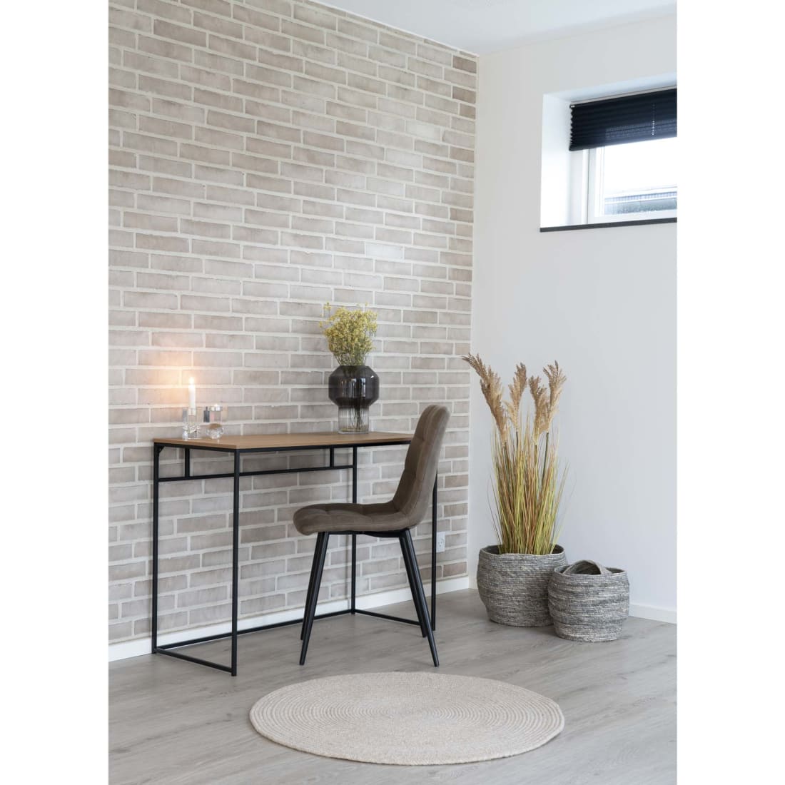 House Nordic Vita bureau - zwart metaal - Eiken blad -
