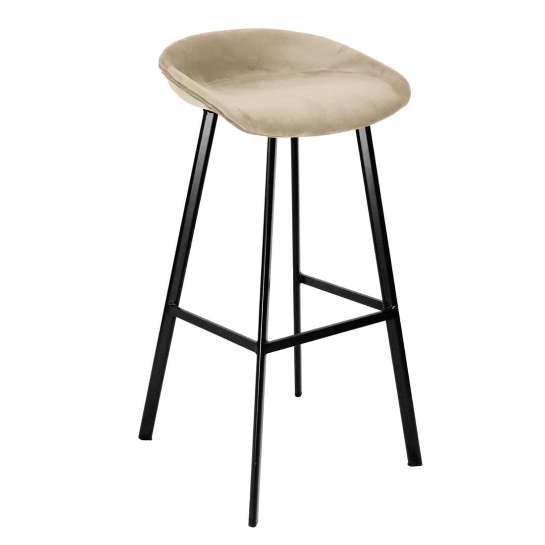 Barkruk Finn Hoog - Velvet champagne - Velvet barkrukken