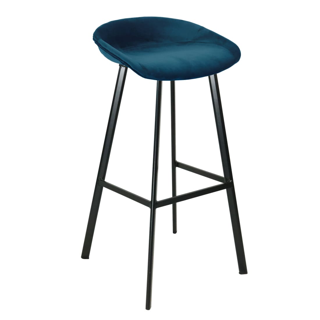 Barkruk Finn Hoog - Velvet donkerblauw - Velvet barkrukken
