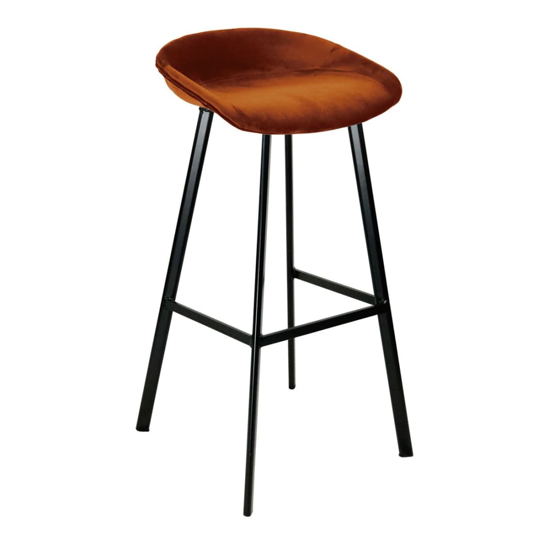 Barkruk Finn Hoog - Velvet oranje - Velvet barkrukken