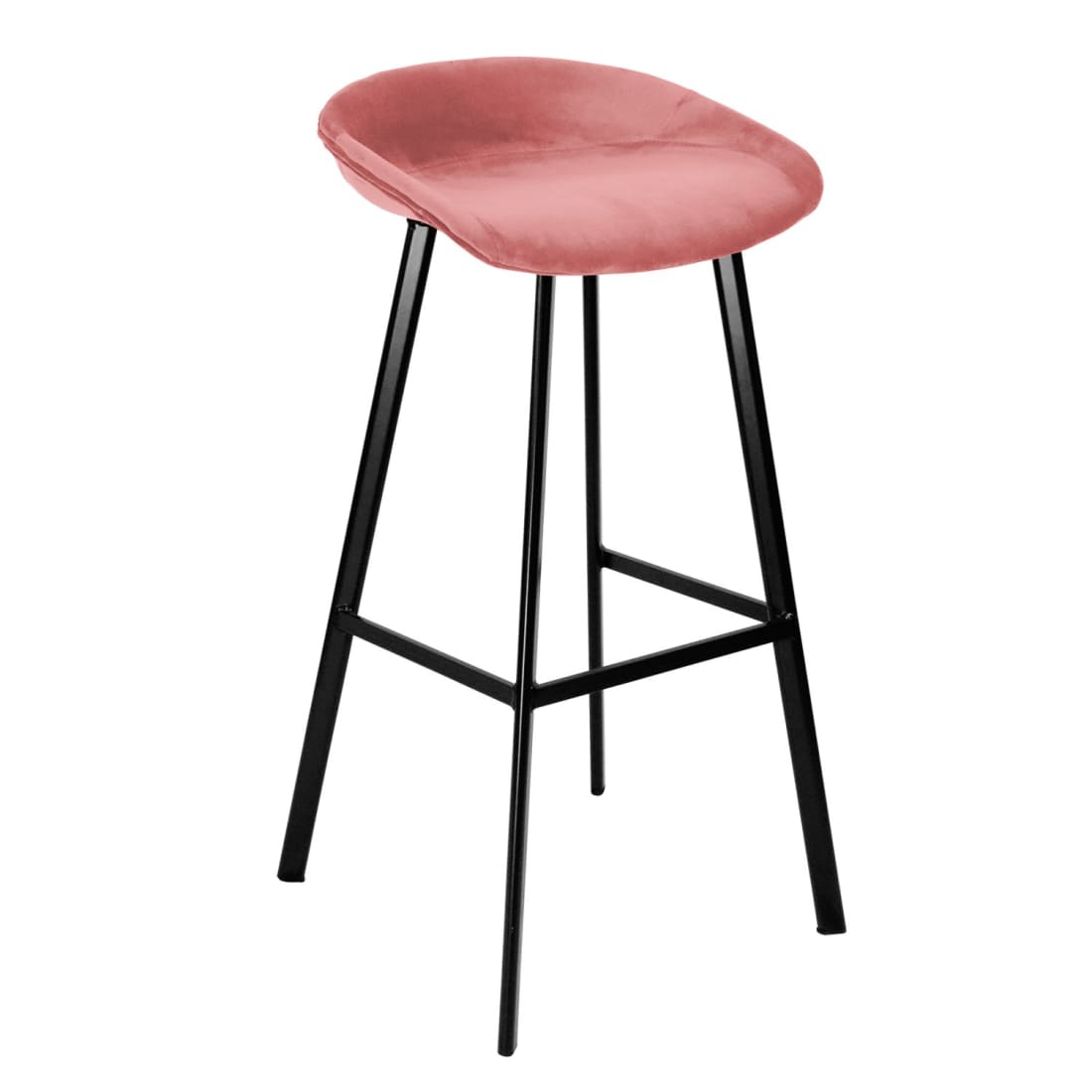 Barkruk Finn Hoog - Velvet roze - Velvet barkrukken
