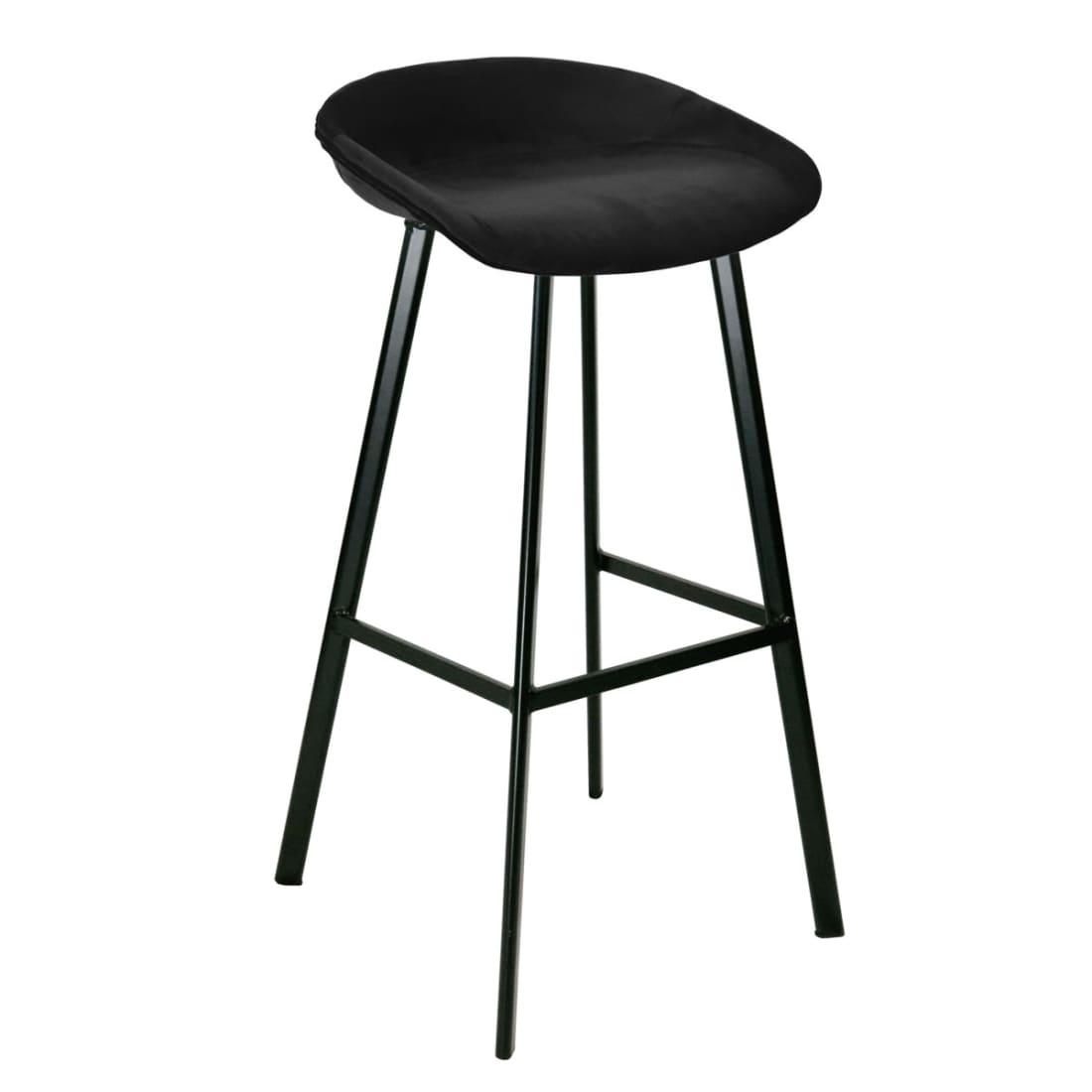 Barkruk Finn Hoog - Velvet zwart - Velvet barkrukken
