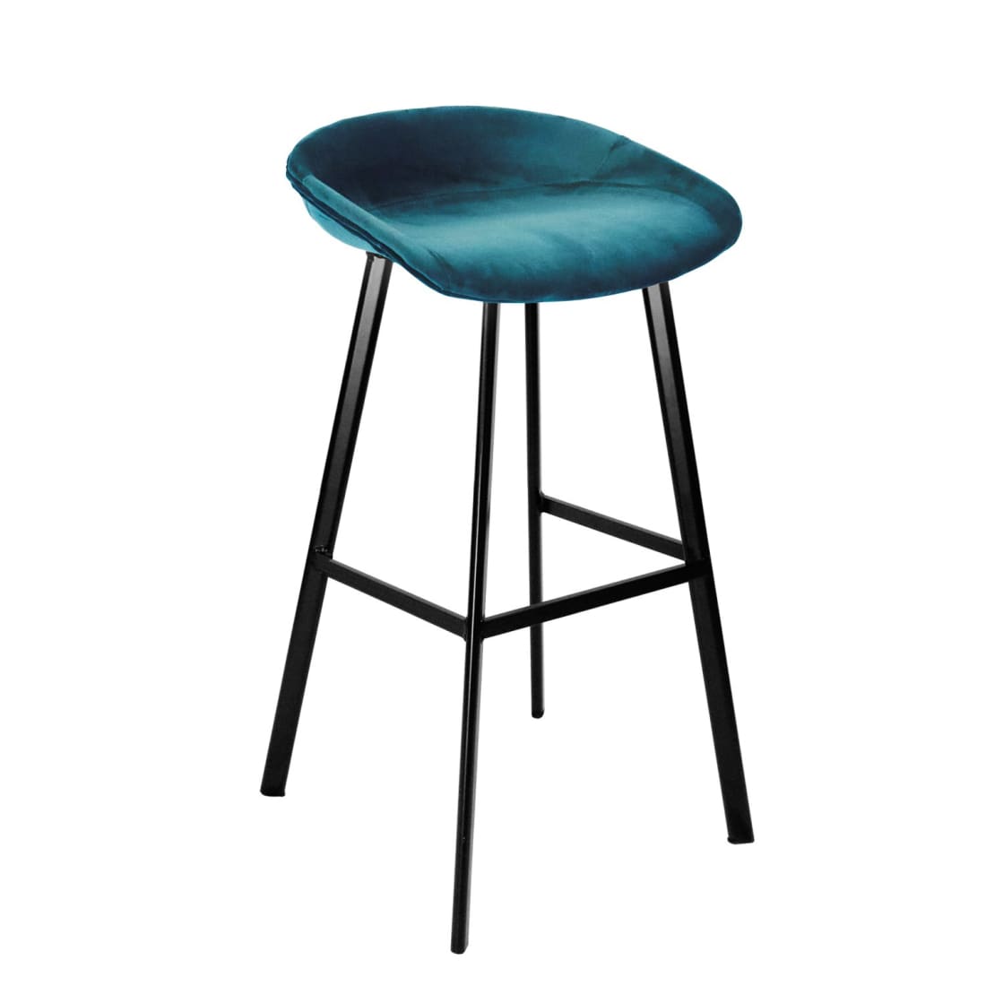 Barkruk Finn Laag - Velvet Blauw - Velvet barkrukken