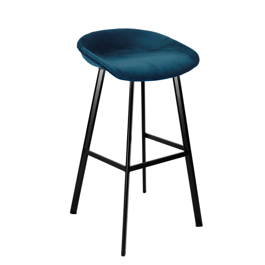 Barkruk Finn Laag - Velvet Donker Blauw - Velvet barkrukken