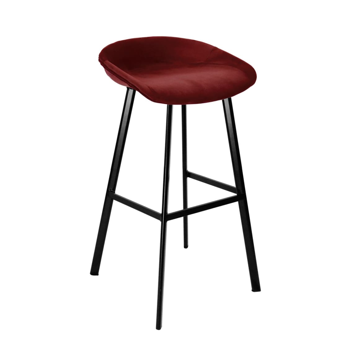 Barkruk Finn Laag - Velvet Rood - Velvet barkrukken