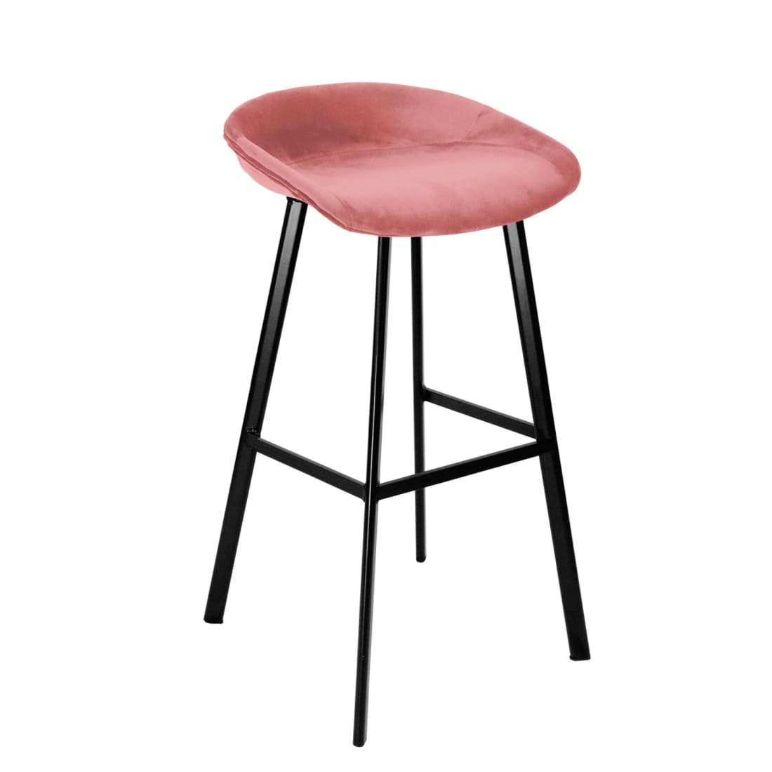 Barkruk Finn Laag - Velvet Roze - Velvet barkrukken