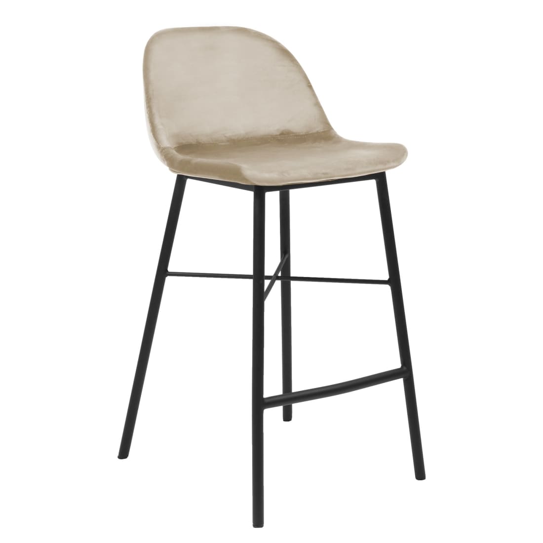 Kick Barkruk Jeff - Velvet Champagne - Velvet barkrukken