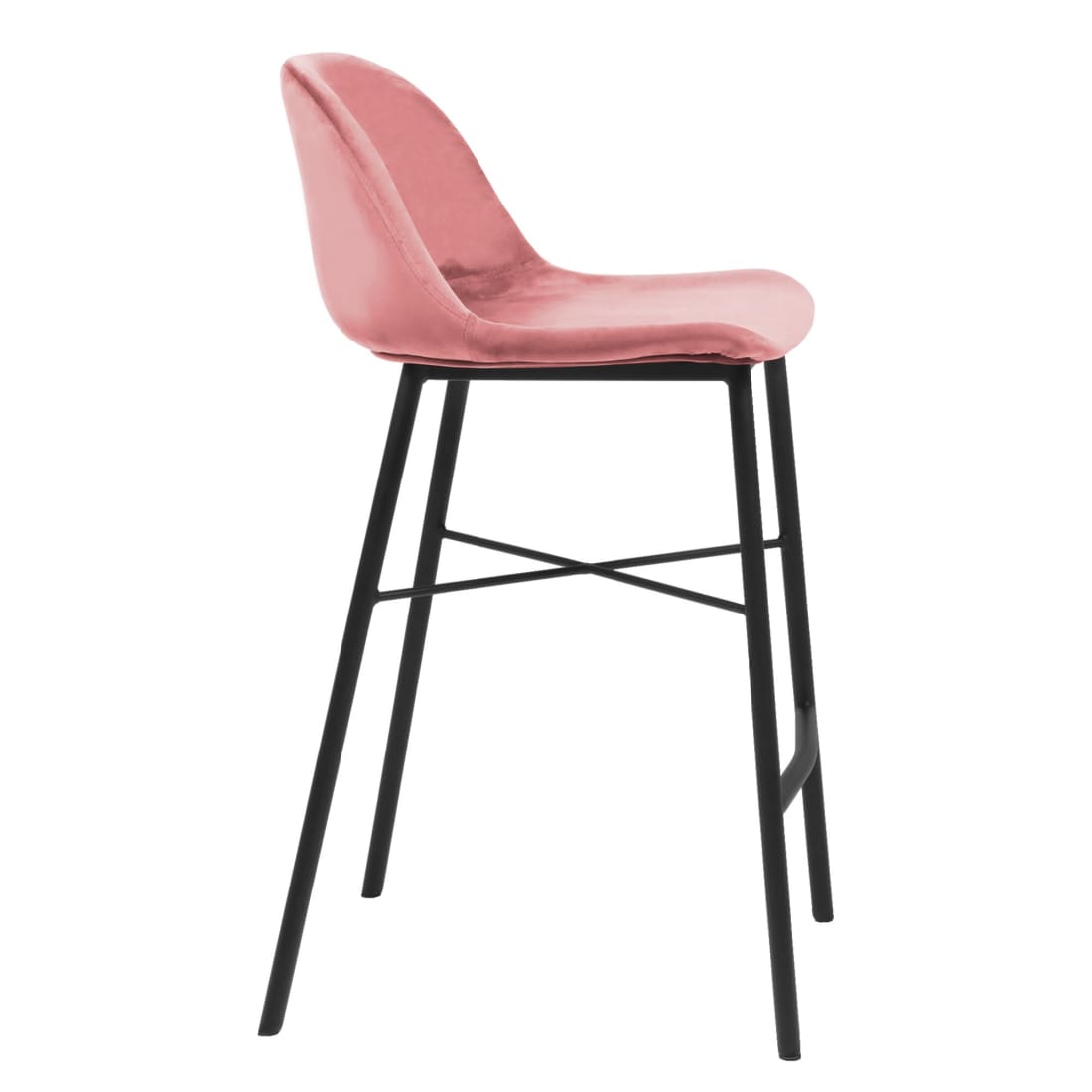 Kick Barkruk Jeff - Velvet Roze - Velvet barkrukken