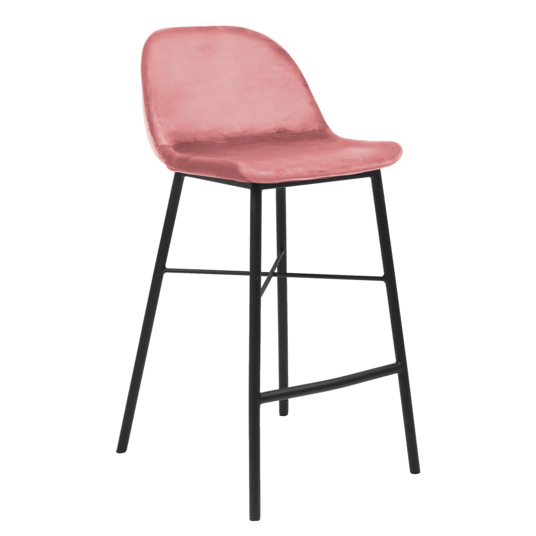 Kick Barkruk Jeff - Velvet Roze - Velvet barkrukken